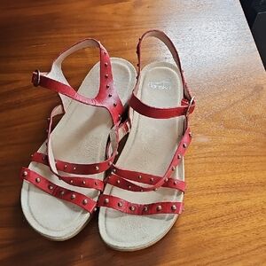 Dansko Women's Brigitte Studded Red Sandals European Size 41